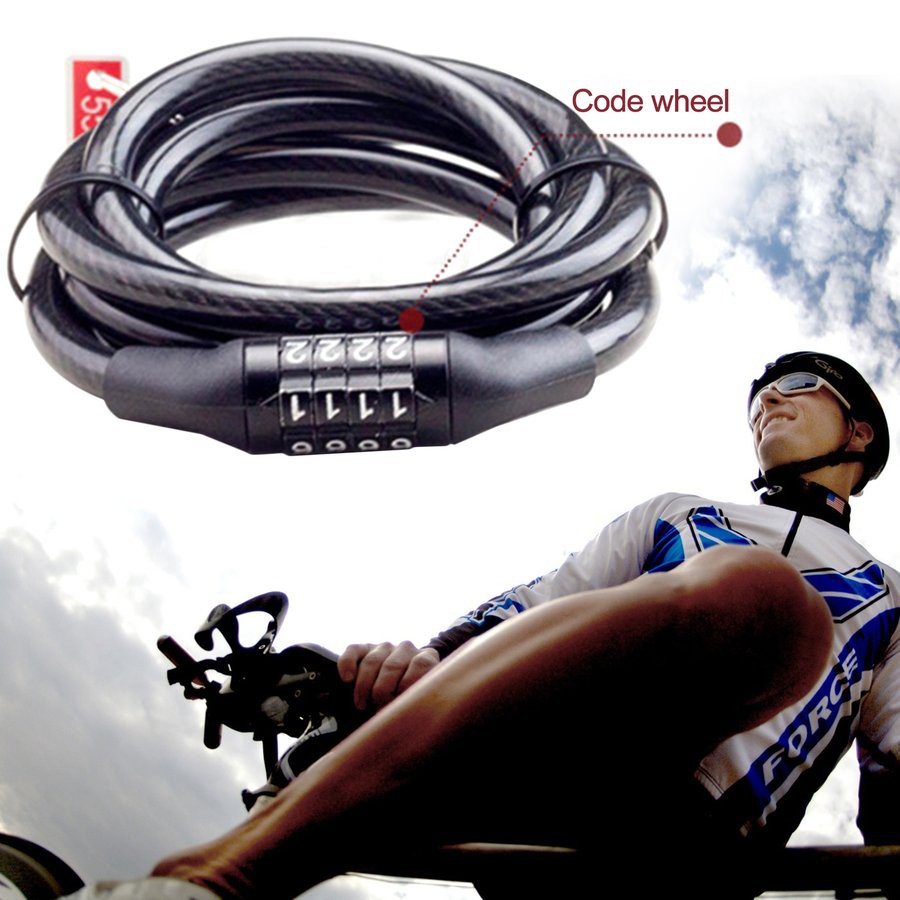 💕Bicycle Lock Anti-Theft Security Code Combination Lock Steel Bike ...