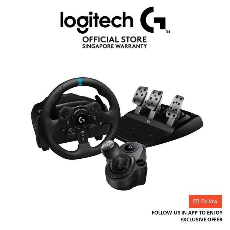 BUNDLE DEAL]Logitech G923 Trueforce Sim Racing Wheel+Logitech Driving Force  Shifter for G29 and G920 Racing Wheels