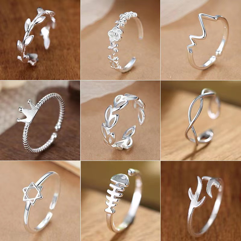 S925 Silver Ladies Simple Rings Fashion Cute Rings Women School