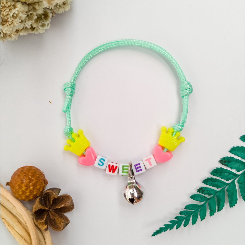 Kalung Kucing Custom Nama Manik Handmade Korea - Gambar 3