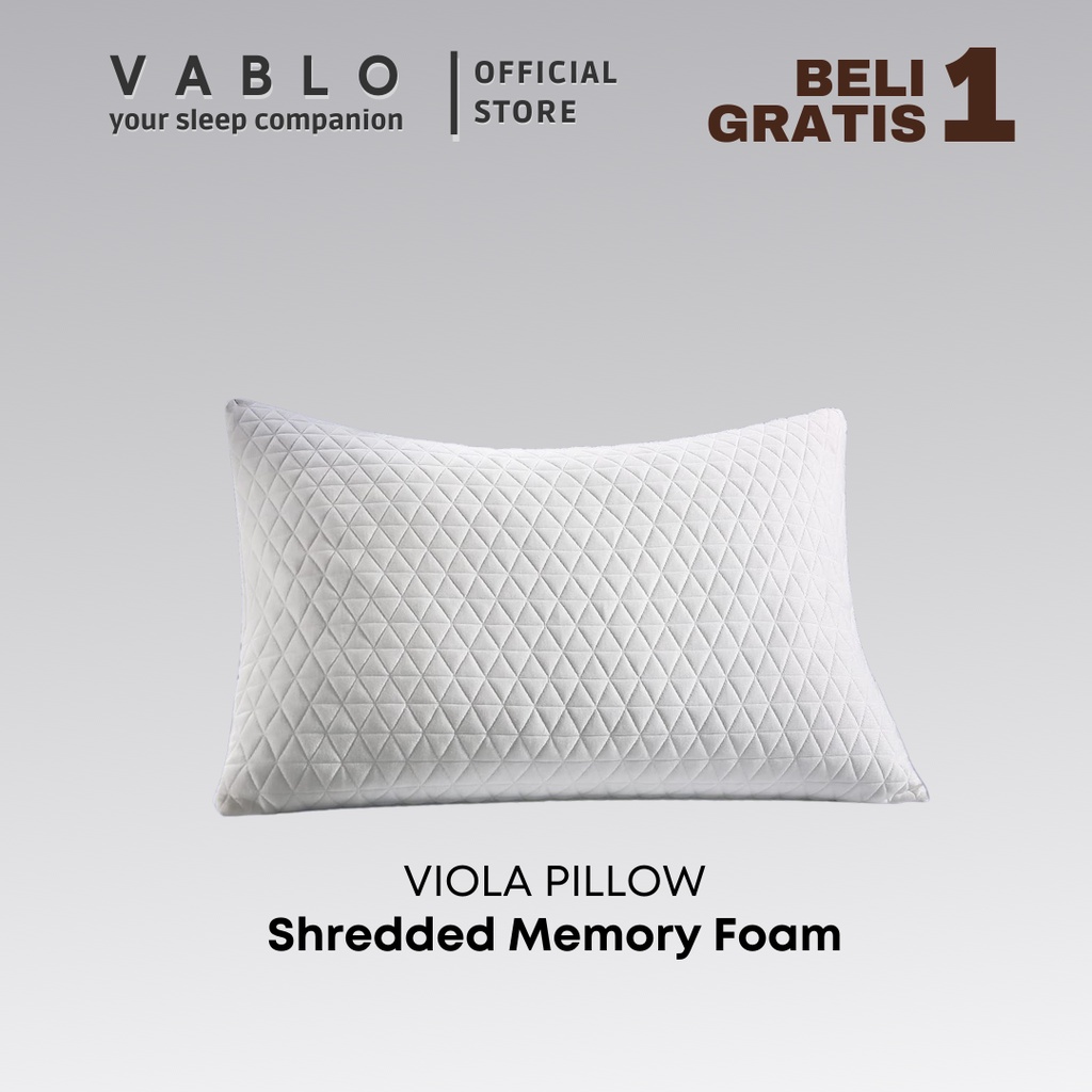 Vablo Viola bantal memory foam - BUY 1 GET 1 - memory foam - bantal hotel premium wool kniting - GARANSI 24BLN ANTI KEMPES - Gambar 2