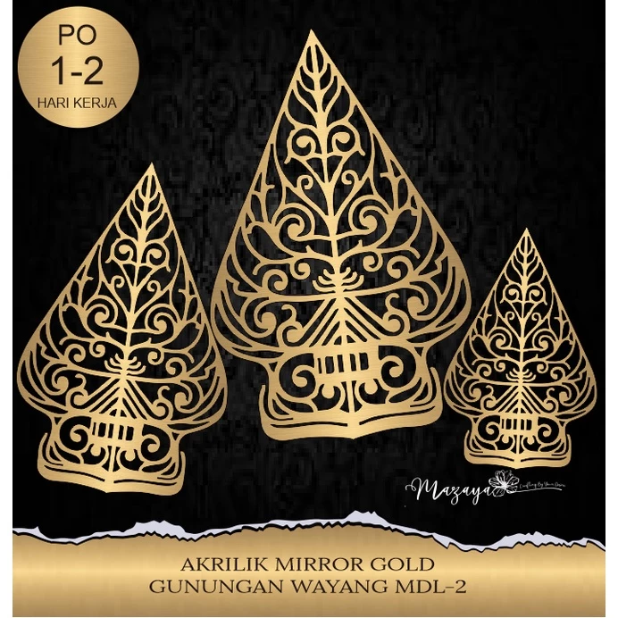 Bahan Aksesoris Dekorasi Hias Mahar Premium Gunungan Wayang Model-2 akrilik