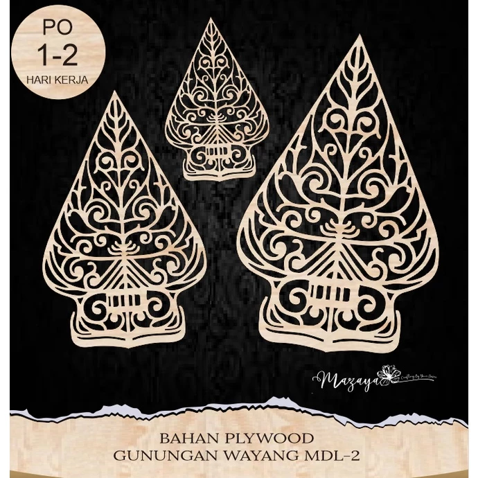 Bahan Aksesoris Dekorasi Hias Mahar Premium Gunungan Wayang Model-2 plywood