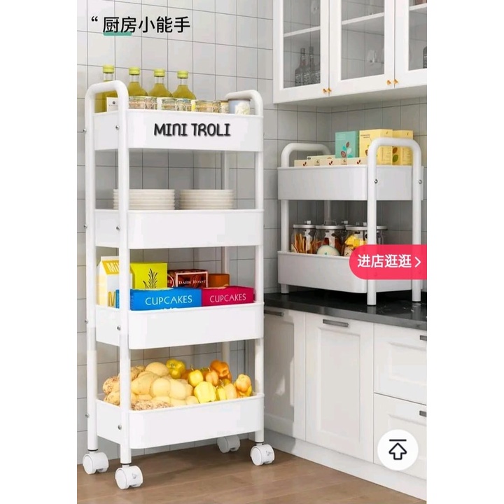 Multipurpose Stacking Rack/SQUARE Rack/MINI Trolley 4-tier With Wheels ...