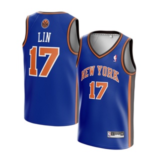 Jeremy Lin New York Knicks Bootleg Adidas Jersey T-shirtblue 