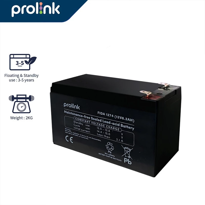 Prolink Baterai UPS 8.2 AH PBV4FB VRLA - Hitam - Gambar 2