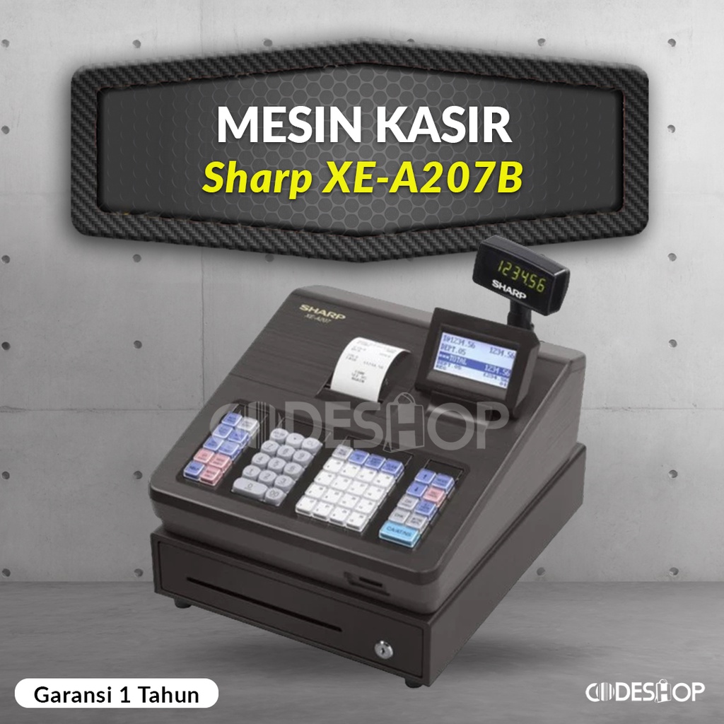 HITAM MESIN Sharp XEA207B Cash Register Cashier Machine Black+58mm