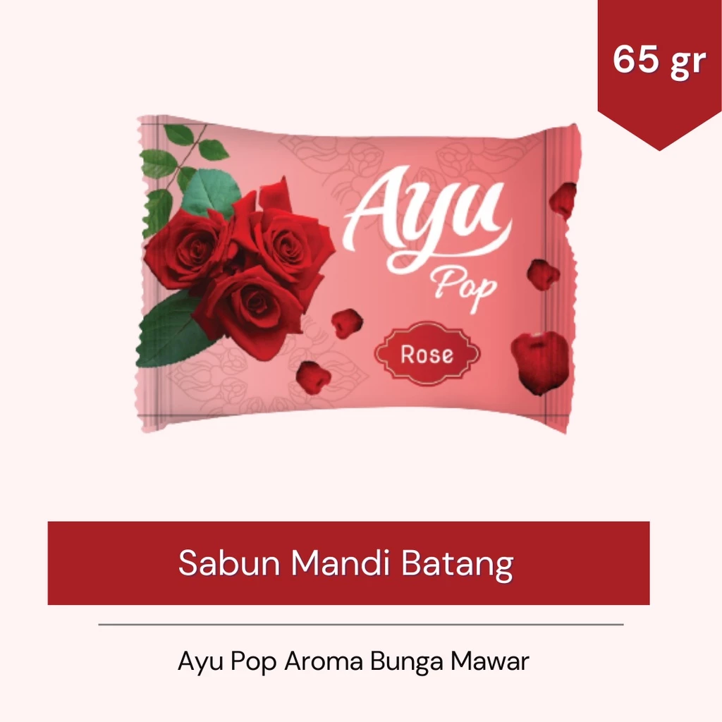 Ayu Pop 65gr Sabun Mandi Batang - Beauty Bar Soap ROSE - Gambar 4