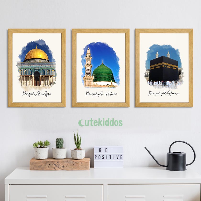 HIASAN DINDING Wall Hanging Poster Wall Decor Islamic Kaaba Mosque Al Haram Nabawi Al Aqsa