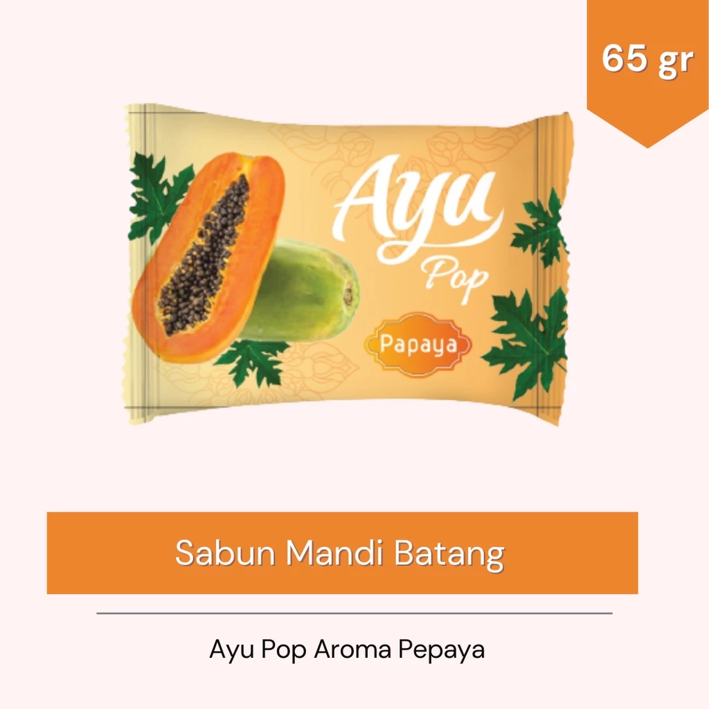 Ayu Pop 65gr Sabun Mandi Batang - Beauty Bar Soap Pepaya - Gambar 3