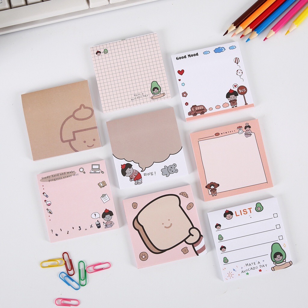 1342 Korean Bread Baker Series Memo Note Paper Notepad Sticky Note ...
