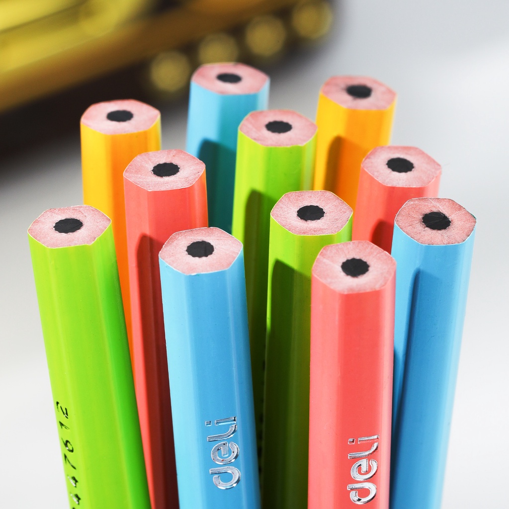 Deli Wood Free Pencil / Pensil 2B Isi 12 Ramah Lingkungan Bahan Daur Ulang EC28 - Gambar 2