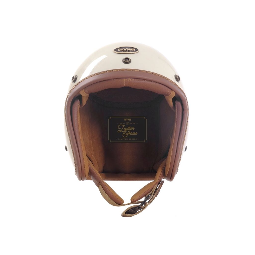 Trooper Custom - Smokey - Open Face Helmet - Leather Series - Gambar 2