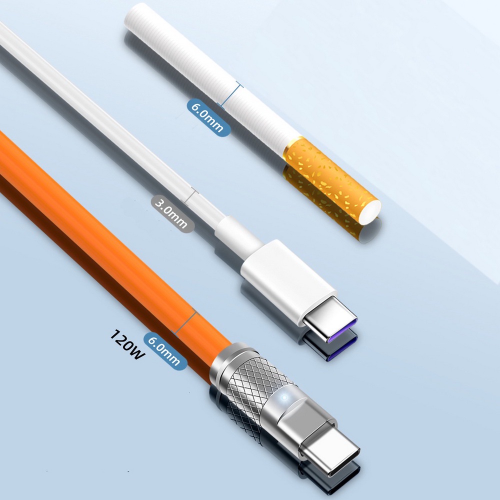 Matei 120w 10A Kabel Silikon Cair Charge Super Cepat Charger Kabel Data Jalur Bahan Silikon for iphone oppo vivo Samsung Huawei Xiaomi Micro USB Type-C Lightning - Gambar 4