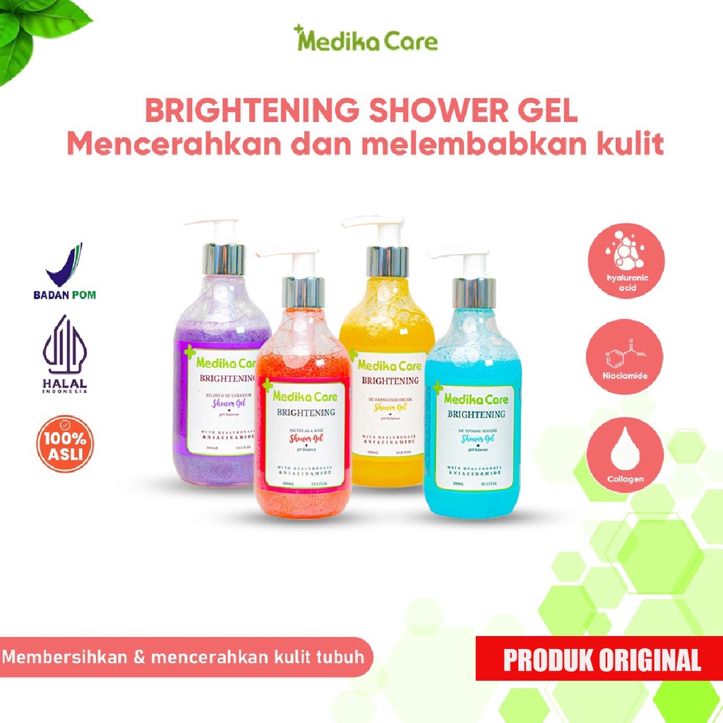 Medika Care Brightening Shower Gel Original Liquid Bath Soap With