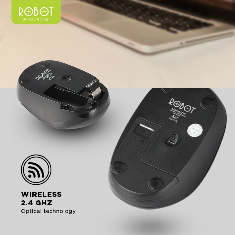 Robot M210 / M-210 Wireless Mouse Silent 2,4Ghz Garansi Resmi - Gambar 4