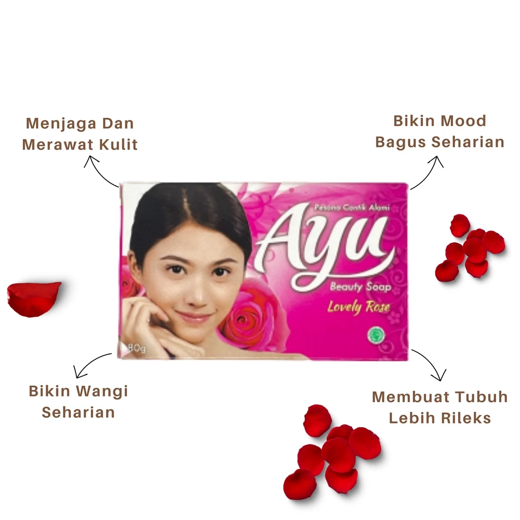 Ayu Beauty Soap 80gr Sabun Mandi Lovely Rose Pink 1Pcs - Gambar 2