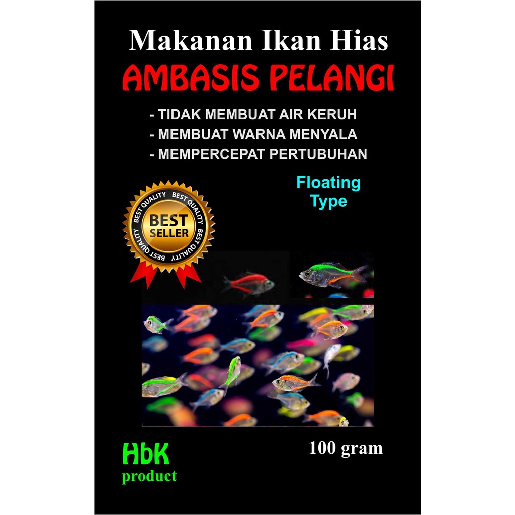 (HBK) Glass Fish Pellets/Glass Ornamental Fish Packing/AMBASIS Fish