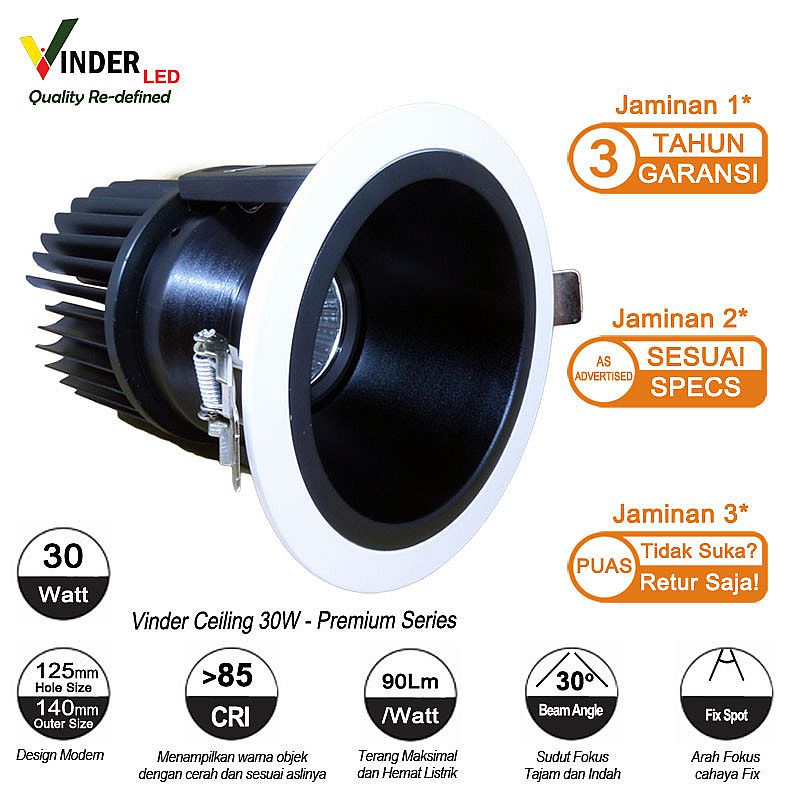 Vinder Ceiling Spot Spotlight Downlight 30 watt 30w Adjustable Inbow ...