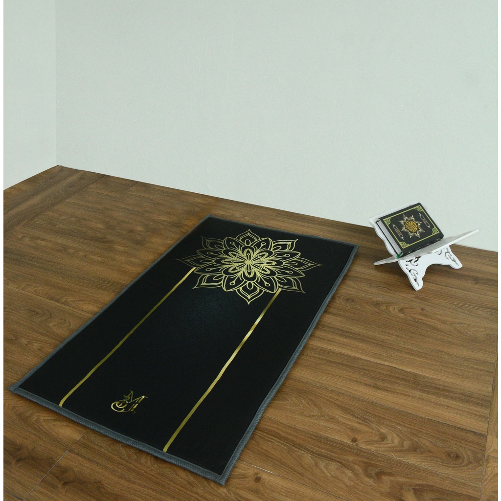 HITAM Thick Prayer Rug Soft Prayer Rug Black Prayer Rug Shopee