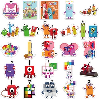 52pcs Numberblocks Cartoon Cute Stickers Vintage Laptop Book DIY Gift ...