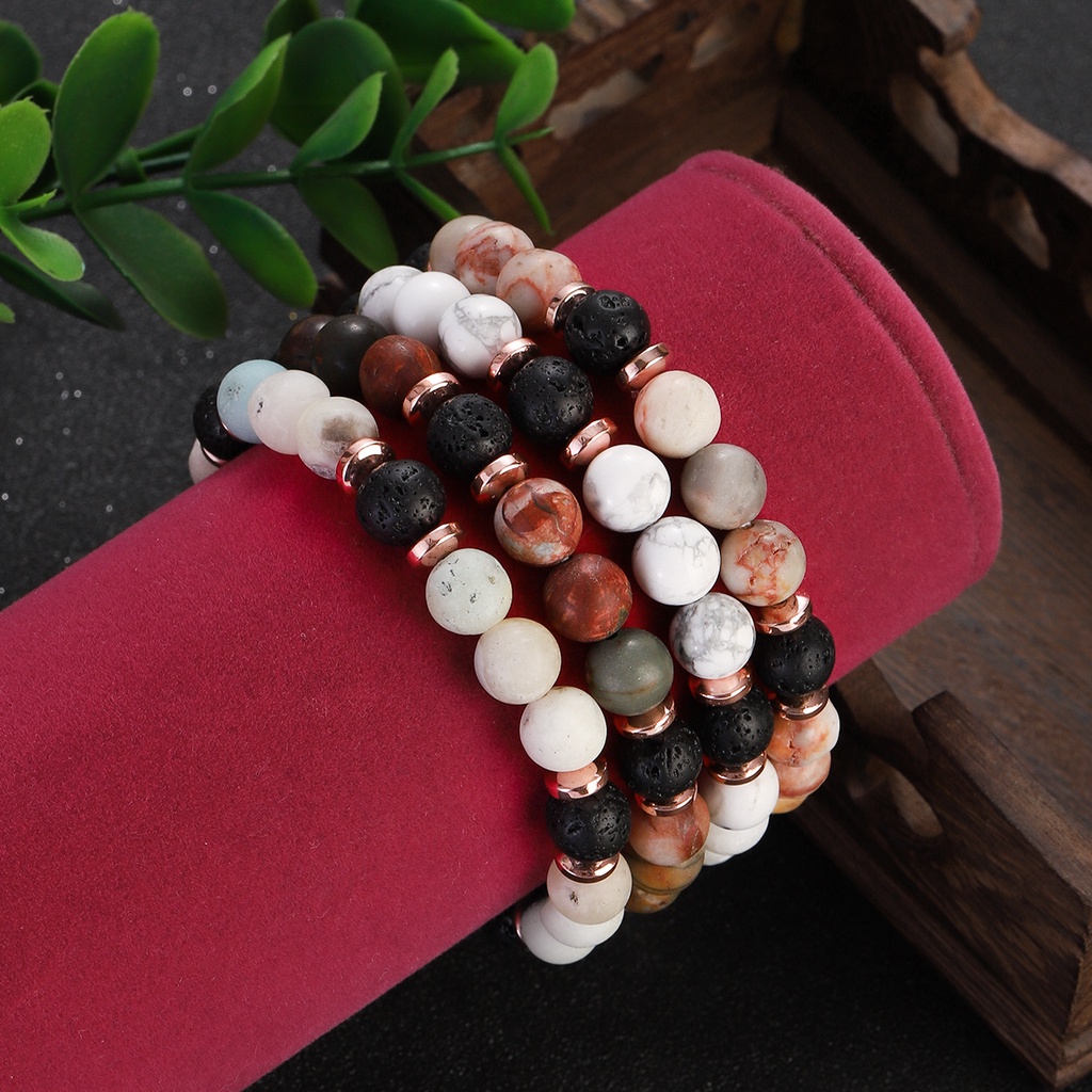 White lava rock on sale bracelet