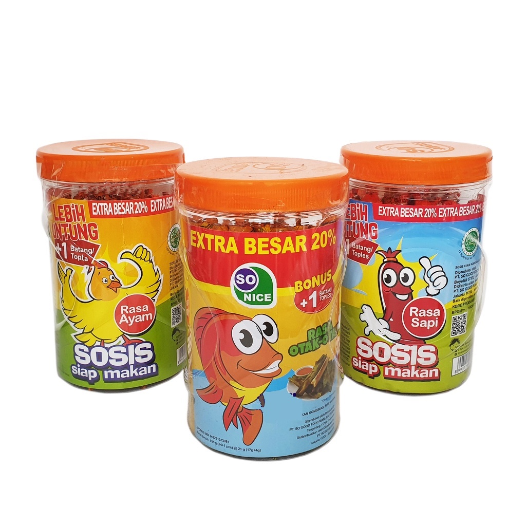 Sosis So Nice Toples Plastik Sosis Siap Makan - Netto 24 Pcs X 18Gr