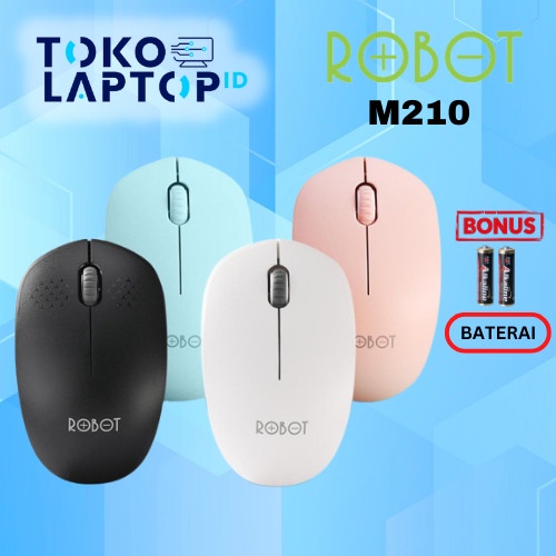 Robot M210 / M-210 Wireless Mouse Silent 2,4Ghz Garansi Resmi
