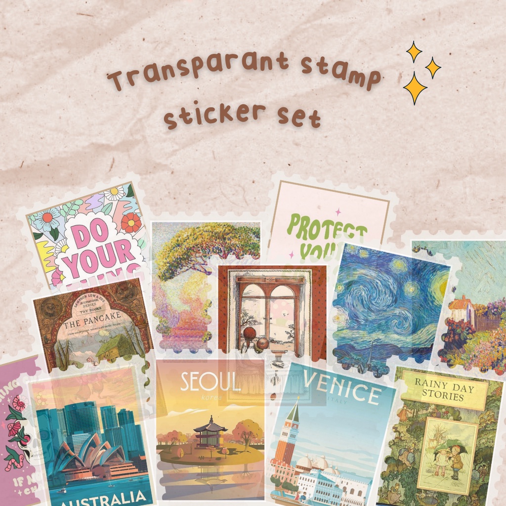 [INFINITYSTUFF] Contents 11 Transparent mini stamp aesthetic sticker ...