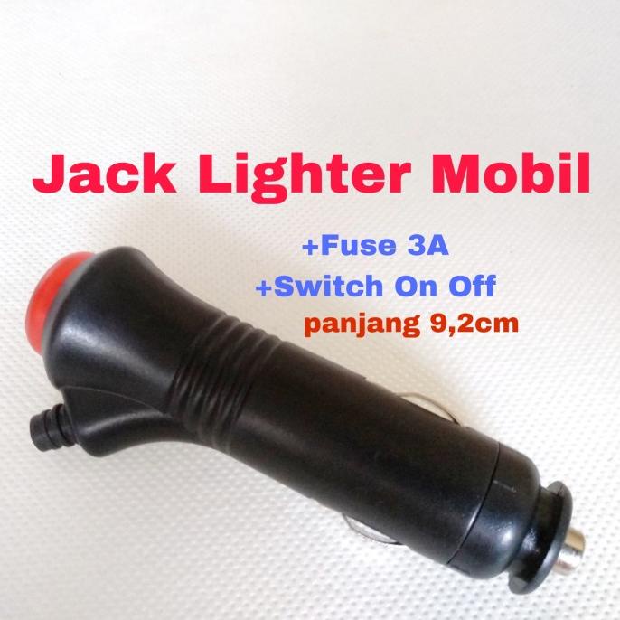 (PWJP) Car LIGHTER PLUG JACK MALE FUSE 3A ADA SWITCH ON OFF HIGH