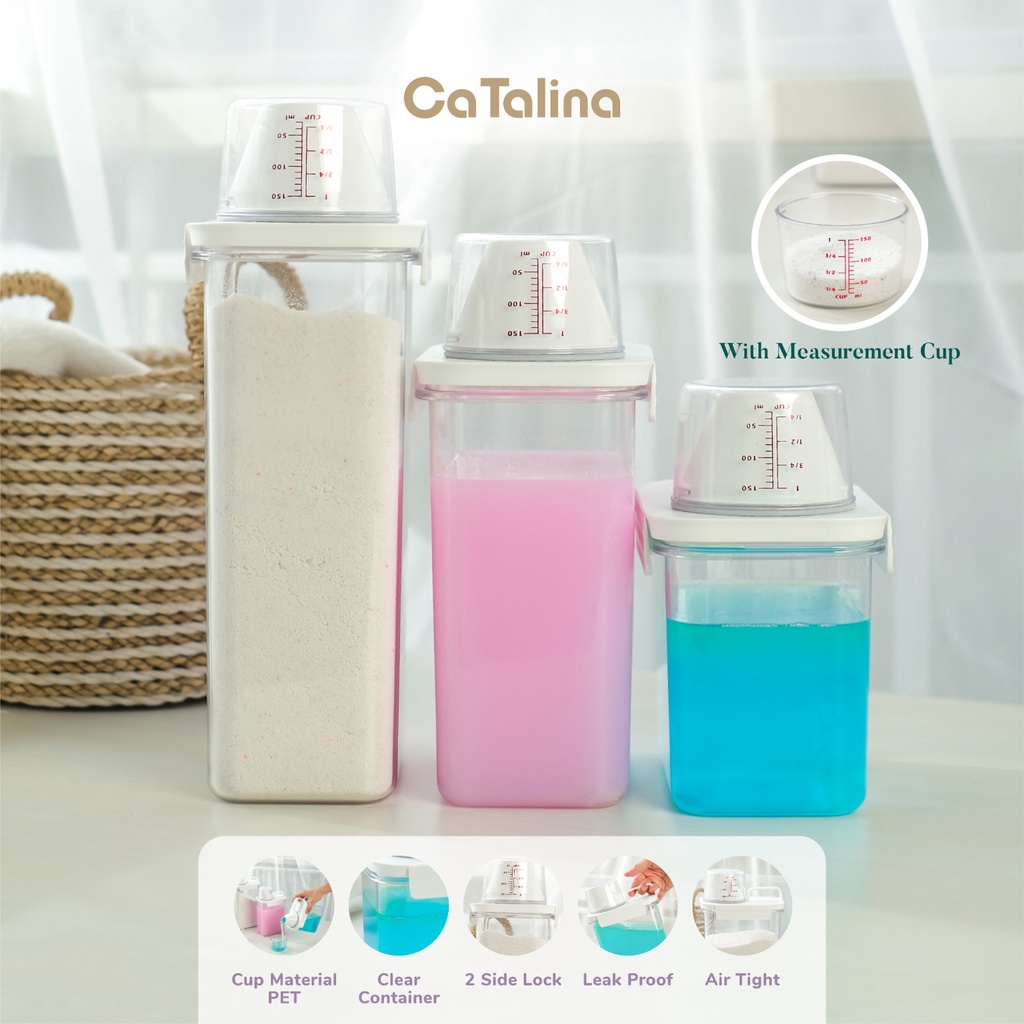 Toples Canister Serbaguna Laundry Wadah Detergent Gelas Cup Takaran - Gambar 4