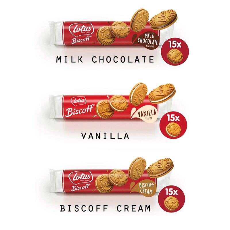Lotus BISCOFF SANDWICH CARAMEL BISCUITS VANILLA CREAM 150GR COOKIES