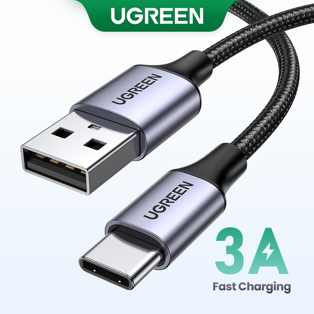 Ugreen 3a Type C Fast Nylon Charging Cable Phone Wire Cord 3a Qc30 Usb Type C Charger Shopee 0057