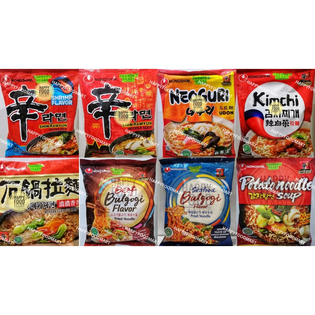 Halal Nongshim 120gnong Shimmie Shin Ramyun Spicykimchineoguri Udonshinramyun Shrimp 