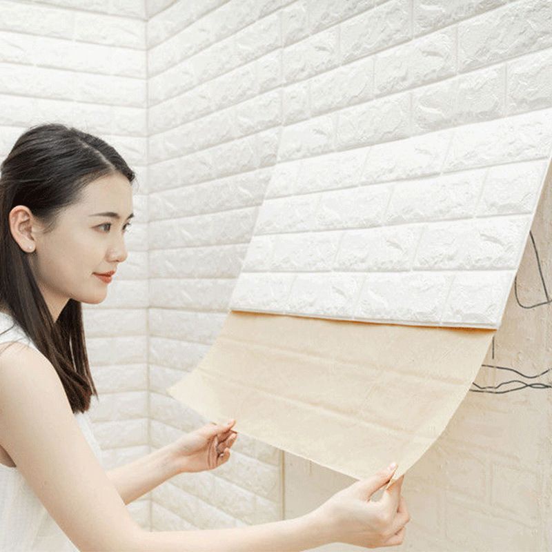 PUTIH 3d White Brick Wall Wallpaper/Wall Wallpaper to Beautify the Room