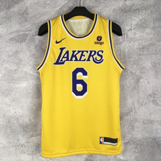 Lebron James #6 Los Angeles Lakers NBA Brand Yellow Jersey Adult
