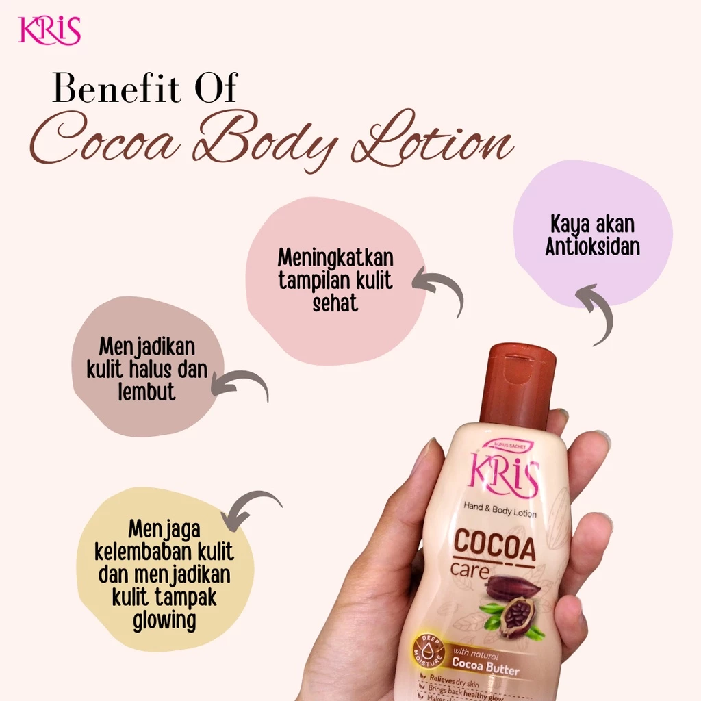 Kris Hand Body Lotion Cocoa Butter 100ml - Pelembap Kulit - Gambar 2