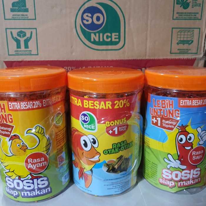 Sosis So Nice Toples Plastik Sosis Siap Makan - Netto 24 Pcs X 18Gr - Gambar 3
