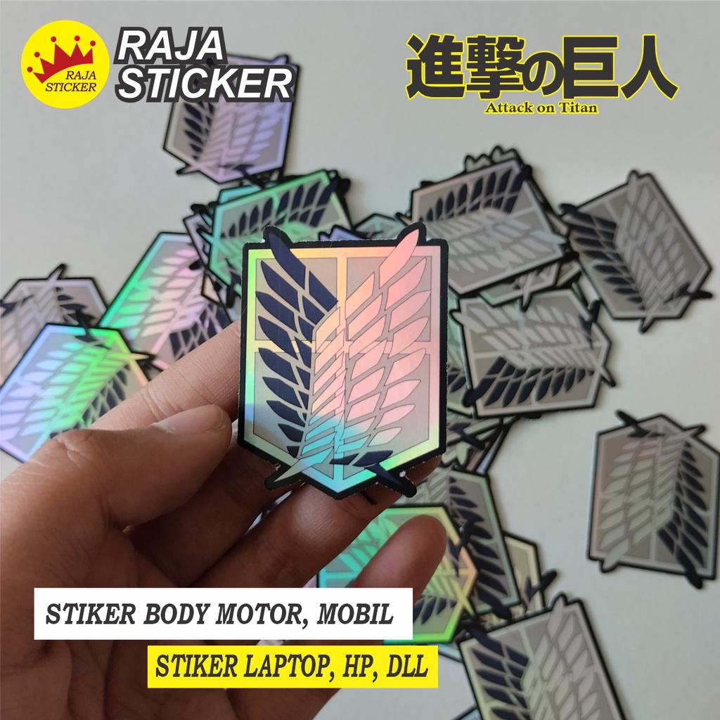 Anime hologram Sticker Sticker attack on titan aot logo