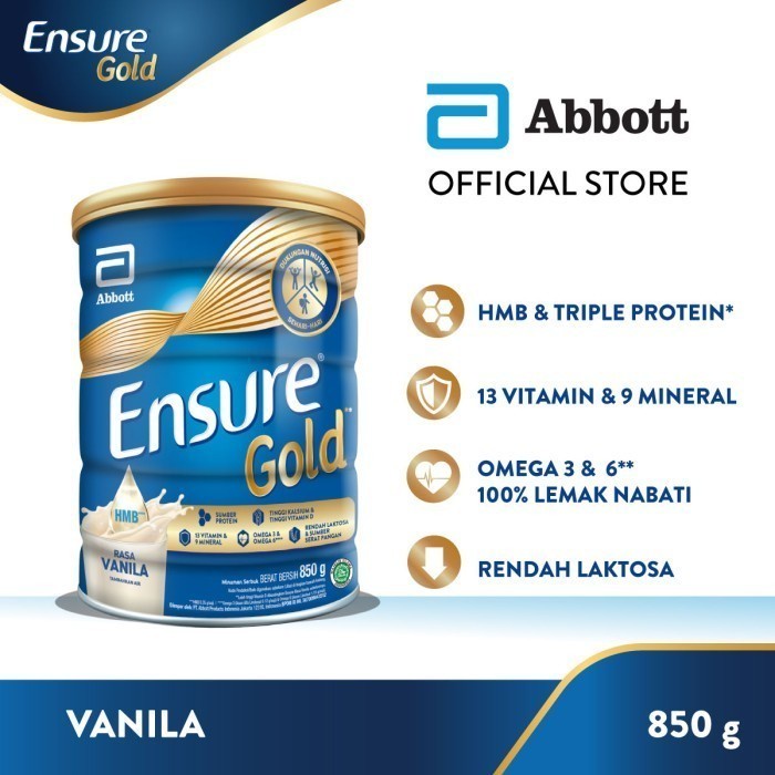 Ensure Gold Vanilla 850g Low Lactose Adult Nutrition Milk Shopee