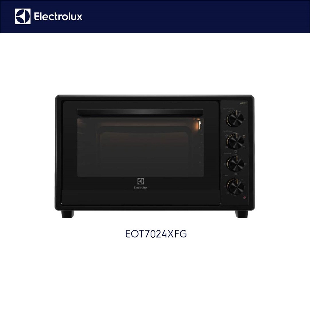 Electrolux FreeStanding Oven 70 L Oven 5-in-1: panggang Roti Convection Baking Grill Rotisserie AirFry Double thermostat Panas merata dan presisi 2 layer kaca pintu aman dari luar  Api Atas Bawah EOT7024XFG High Power Timer Presisi - Gambar 4