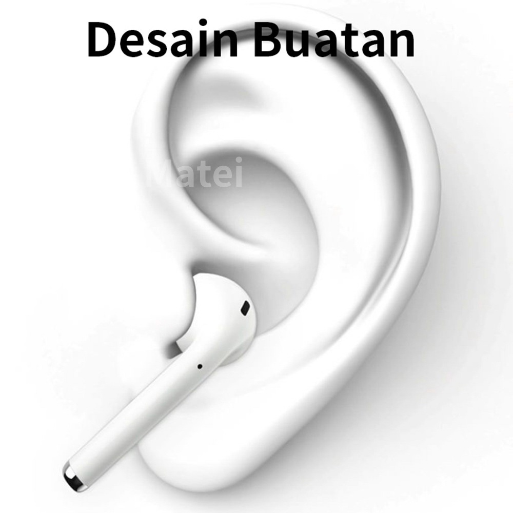 Matei Headset Bluetooth 5.0 Earphone TWS i12 Wireles Inpods Kartun Silicone Transparan Case doraemon - Gambar 3