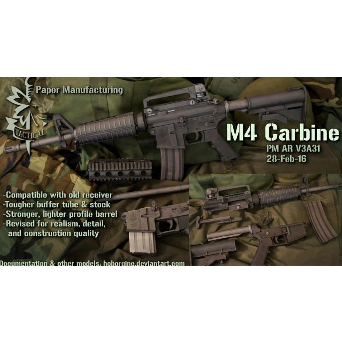 Diy Papercraft M4 Carbine Pattern Paper | Shopee Singapore