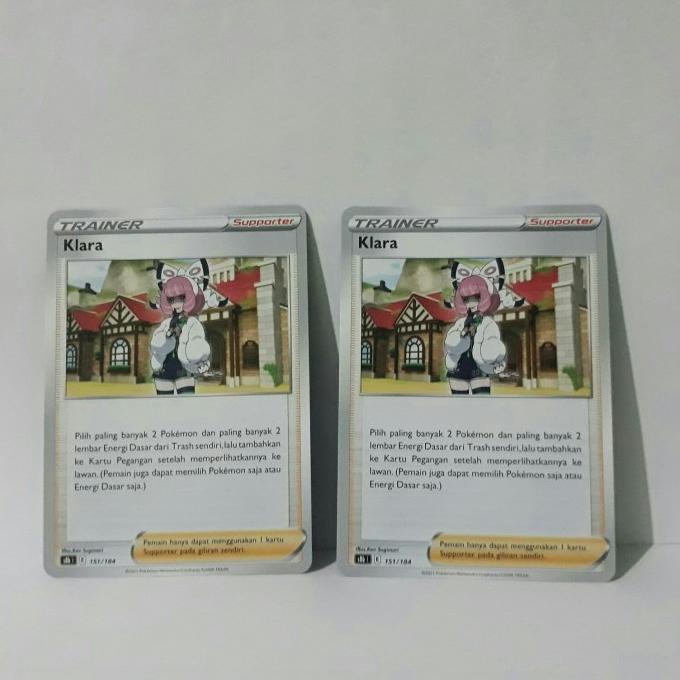 Klara Trainer Pokemon Card 2pcs Shopee Singapore