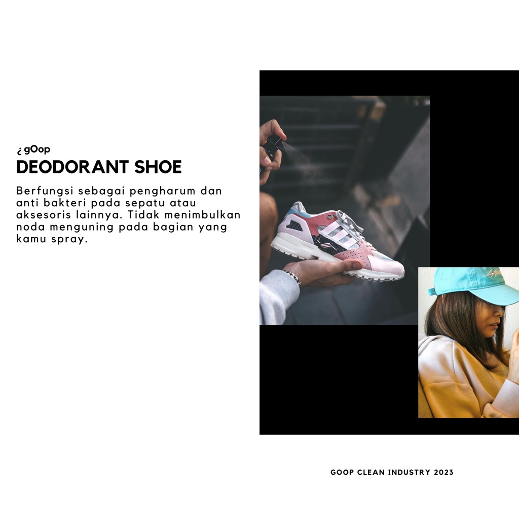 GOOP Deodorant Shoe 1 Liter - Parfum Sepatu Anti bakteri - Anti bau - Sepatu Topi Helm Tas - Gambar 2