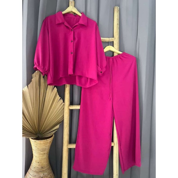 One SET CROP Krinkle] Women's Clothing Women's Clothing Suits -Ld 120 PB 57-PC 95 LP 75-hand Length 7/8-3 Live Buttons - There Is A Pocket On The Matt Krinkle airflow Pants