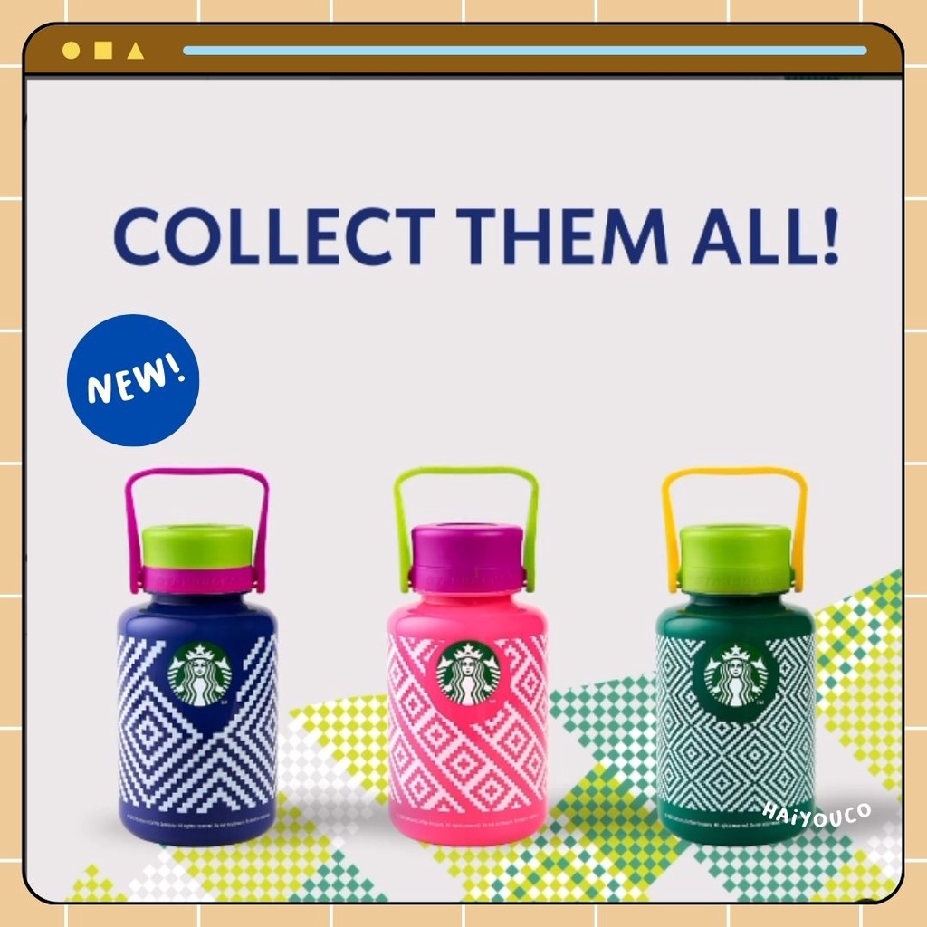 Tumbler Starbucks Kreaby Colorful Weaves Ramadhan 2023 Size 1 Liter