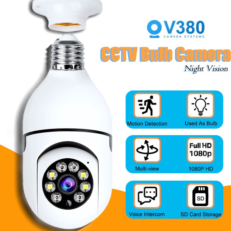 Modern.. Night Vision 5MP V380 Pro CCTV Light CCTV Camera Wifi Bulb 360 ...