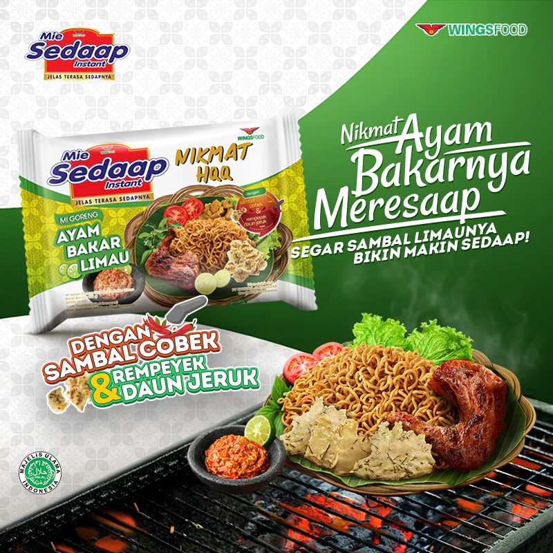 Sedaap Mie Instan Ayam Bakar Limau Bag 89 gr x40 - Gambar 3