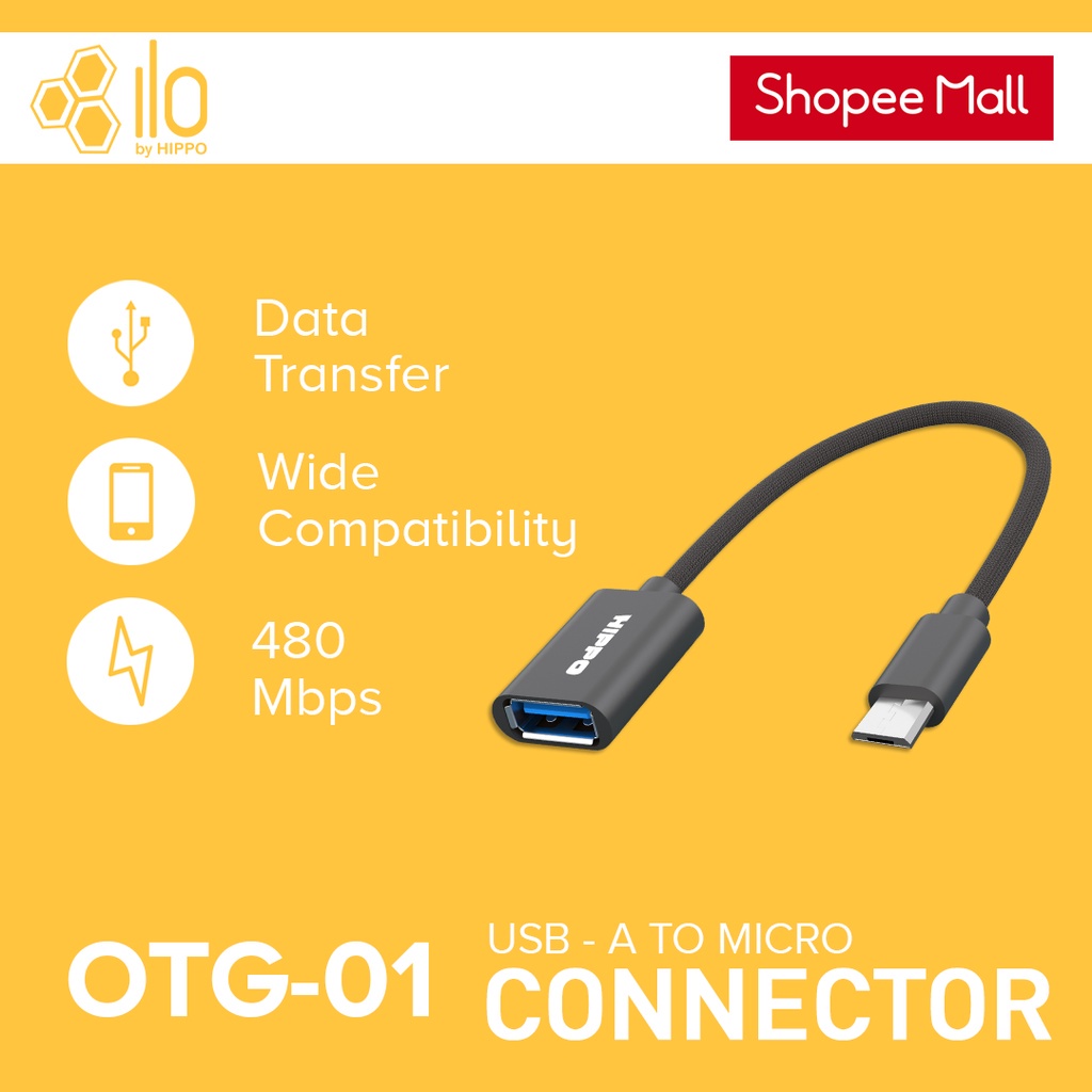 Hippo OTG -01 USB-C TO USB-A USB 2.0 Panjang 16cm - Gambar 2